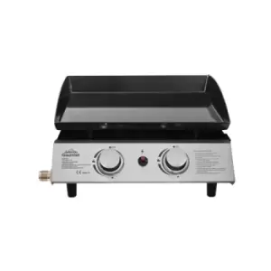 Image of Dellonda 2 Burner Portable Gas Plancha 5kW BBQ Griddle, Stainless Steel