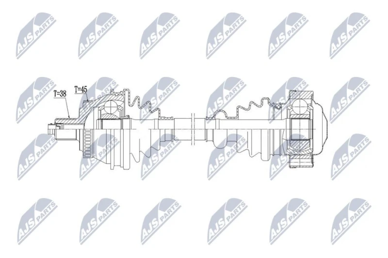 Image of NTY NPW-AU-111 Drive shaft Automatic Transmission, Rear Axle Right Drive Shaft (13)