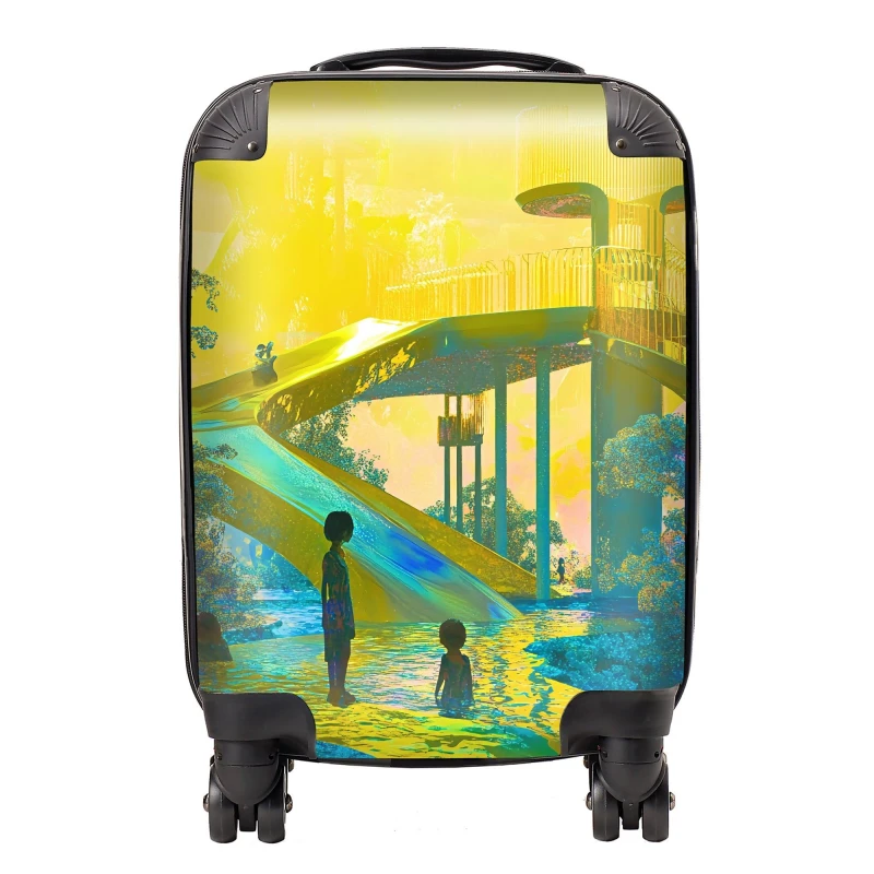 Image of Designer Luggage Elena Sable: 00017 Suitcase in Yellow Size: Large Yellow Unisex Large