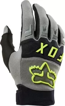 Image of FOX Dirtpaw CE Motocross Gloves, grey-yellow, Size XL, grey-yellow, Size XL