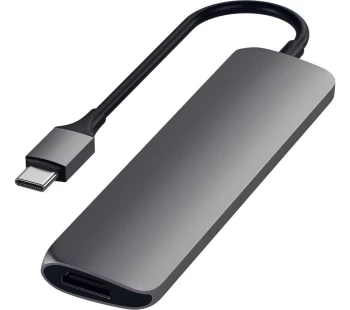 image of SATECHI Slim Adapter V2 6-port USB Type-C Connection Hub - Space Grey