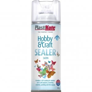 image of Plastikote Hobby and Craft Sealer Spray Clear Satin 400ml