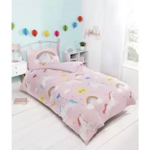Image of Unicorn And Rainbows Duvet Cover Set Glow In The Dark Double