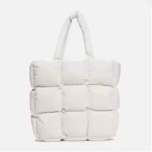 image of Missguided Quilted Tote Bag - Cream