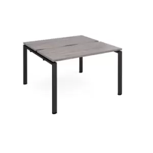 image of Adapt sliding top back to back desks 1200mm x 1200mm - Black frame and grey oak top