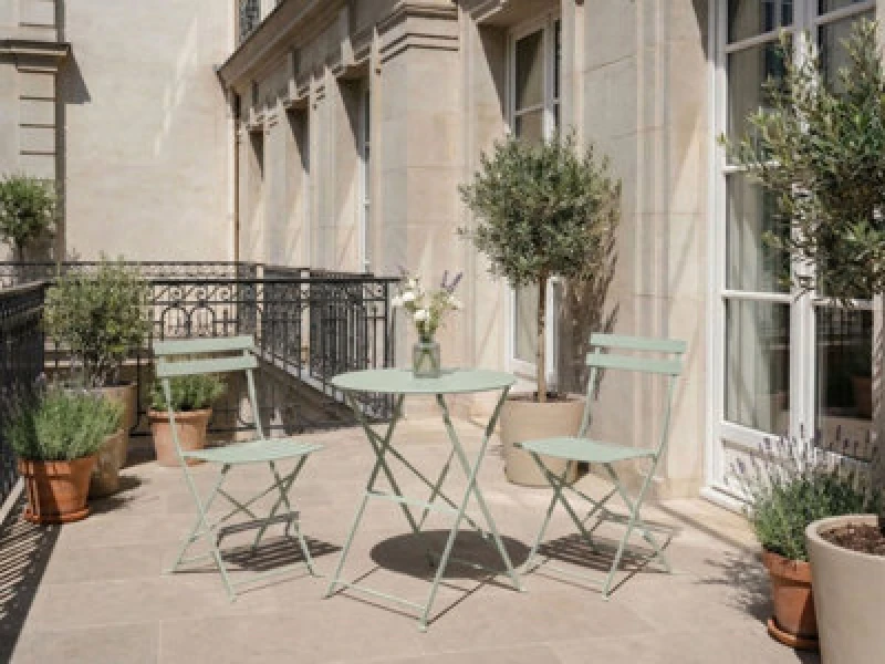 Image of Beliani Bistro Set Folding Fiori Metal Grey