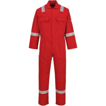 image of Portwest - BIZ5 - Red Sz M Tall Bizweld Iona Flame Resistant Coverall