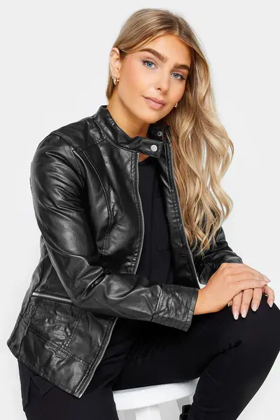 image of M&Co Faux Leather Jacket Black