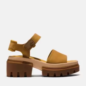 Image of Timberland Everleigh Ankle Strap Sandal For Her In Yellow, Size 3.5