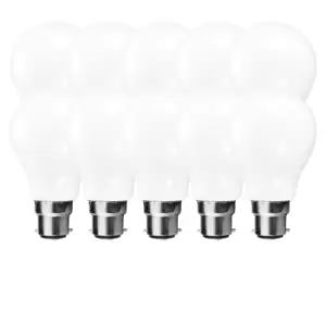 Image of 9 Watts GLS B22 BC Bayonet LED Light Bulb Opal Cool White Dimmable, Pack of 10
