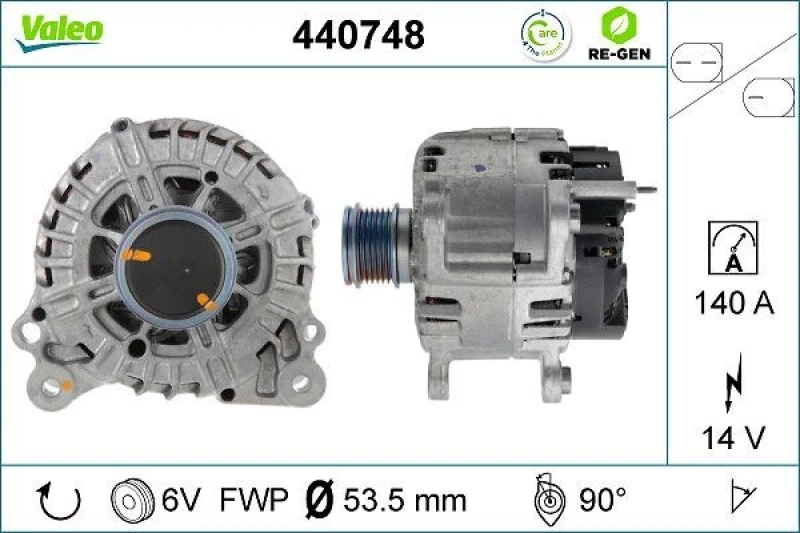 Image of VALEO 440748 Generator Alternator Charging Current: 140A, Voltage: 14V Alternator (4)