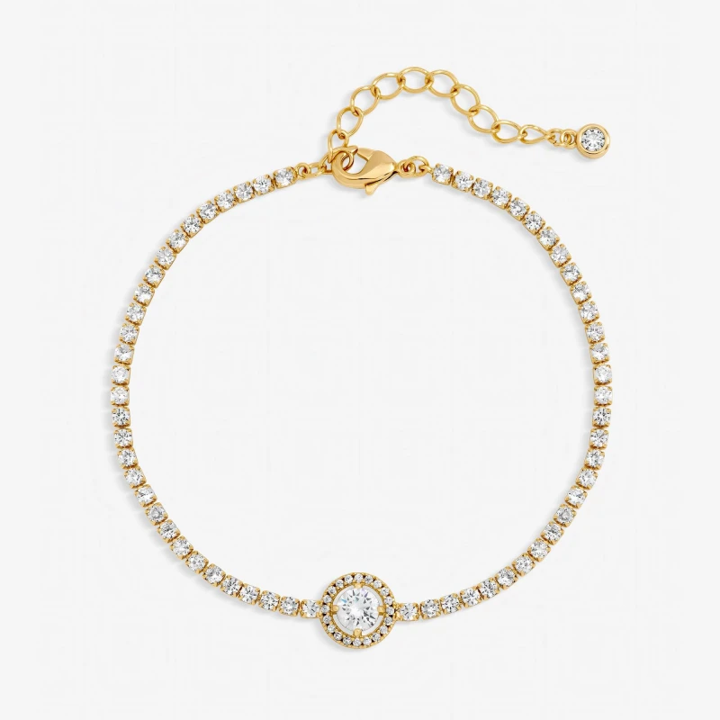 Image of Jon Richard Gold Plated and Crystal Stone Bracelet Chain Bracelets One Size Gold 73782810000