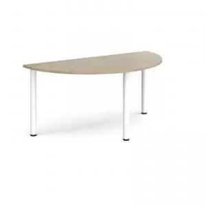 Image of Rectangular white radial leg meeting table 1600mm x 800mm - barcelona