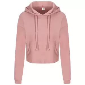 AWDis Just Hoods Womens/Ladies Girlie Cropped Hoodie (M) (Dusty Pink)