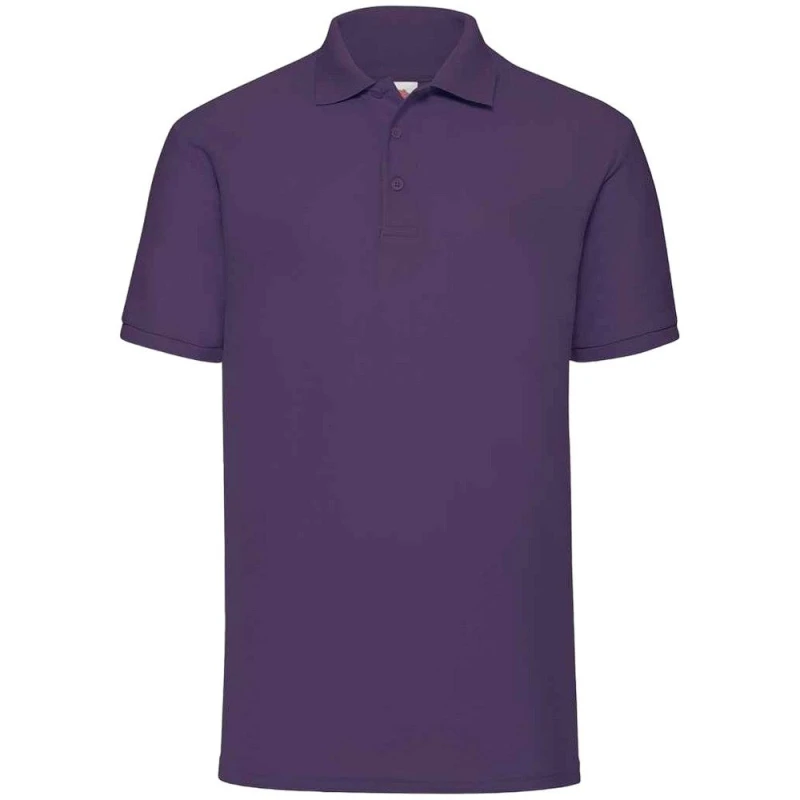 Image of Fruit Of The Loom Fruit of the Loom Men 65 35 Polo Shirt in Purple Size: Small Purple S Male 5063470627158