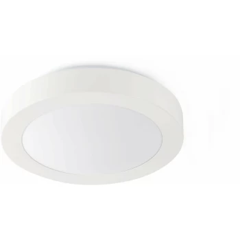 image of Faro Logos-1 - 1 Light Small Round Bathroom Flush Ceiling Light White IP44, E27