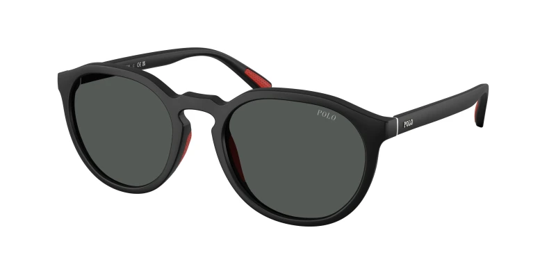 Image of Polo Ralph Lauren Man Polo Ralph Lauren PH4232U 550487 Sunglasses Injected Black Grey Round Normal Black Sunglasses Man Injected