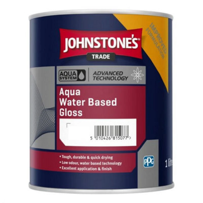 Image of Johnstone's Trade Johnstones Trade Aqua Gloss Brilliant White 1L