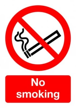 Image of Extra Value A5 PVC Safety Sign - No Smoking