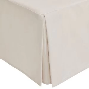 Image of Catherine Lansfield Natural Non-Iron Plain Dye Pleated Platform Valance Sheet - Single