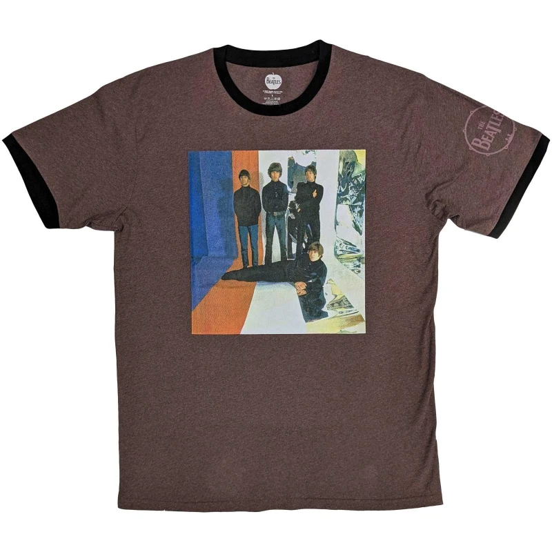 Image of The Beatles The Beatles Men Stripe T-Shirt in Maroon Size: Medium Maroon M Male 5063425406531