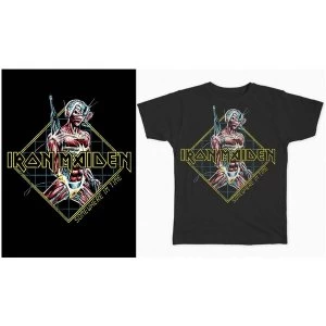 image of Iron Maiden - Somewhere in Time Diamond Mens Large T-Shirt - Black