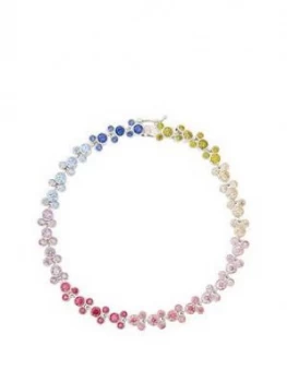 Image of Disney Mickey Mouse Sterling Silver Rainbow Crystal Mickeys Bracelet