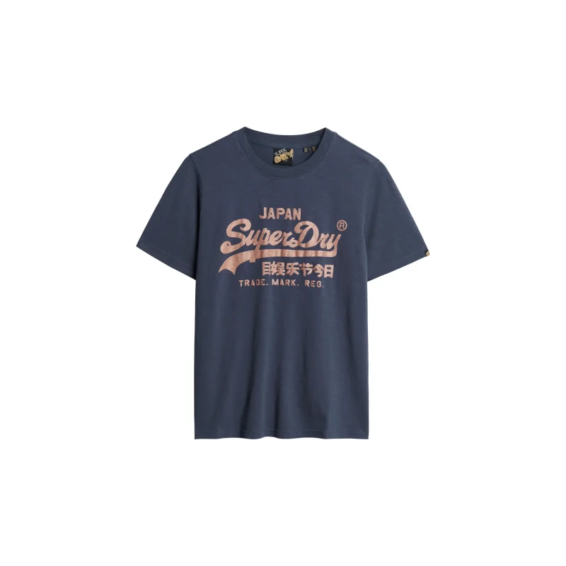 Image of Superdry Womens T-Shirt Superdry Metallic Vl Bleu Female XS