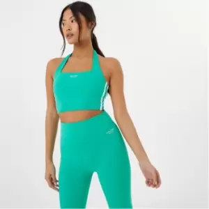 image of Jack Wills Longline Halter Sports Bra - Green