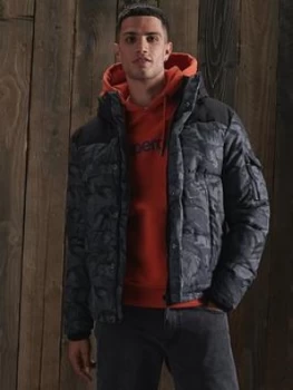 Image of Superdry Quilted Everest Jacket, Black Size M Men