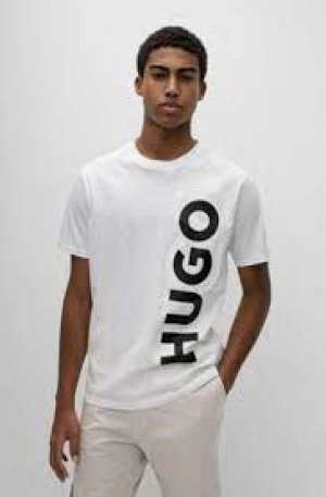 image of Hugo Boss Basic Crew Shoulder Logo T-Shirt White Size S Men