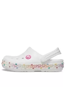 Image of Crocs Crocband Stretch Necklace Toddler Sandal, White, Size 10 Younger