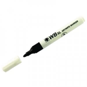 image of Whitecroft Black Whiteboard Marker Pens Bullet Tip Pack of 10 WB15 804032