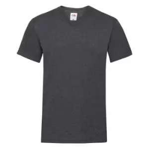 Image of Fruit Of The Loom Mens Valueweight V-Neck, Short Sleeve T-Shirt (L) (Dark Heather)