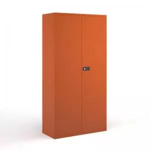 image of Steel contract cupboard with 4 shelves 1968mm high - orange