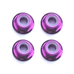 Image of Fastrax M3 Purple Flanged Locknuts 4Pcs