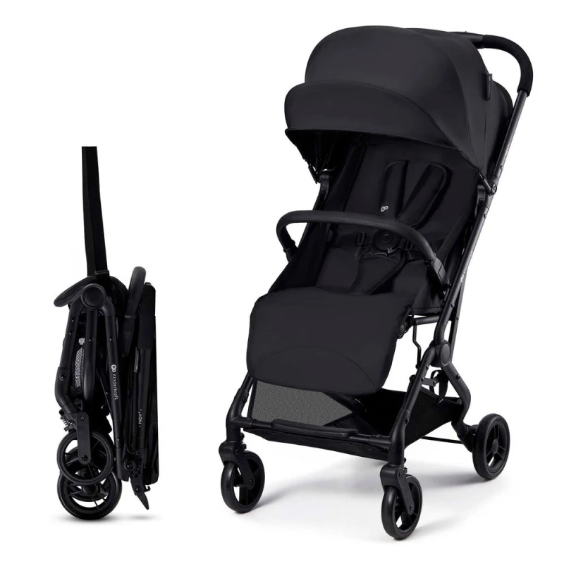 Image of Kinderkraft INDY 3 Foldable Stroller Pushchair Ultra Light & Compact in Black Unisex