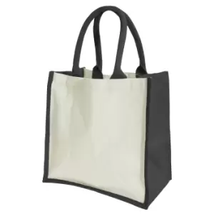 Image of Westford Mill Printers Midi Jute Bag (14 Litres) (One Size) (Black)