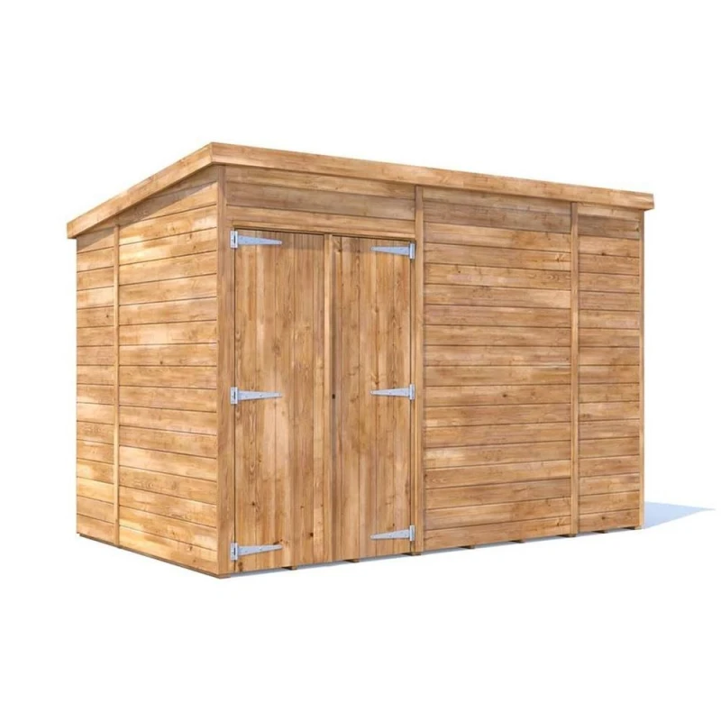 Image of Dunster House Wooden Garden Shed Storage 3 X 1.8M (10' X 6') 15mm Walls Overlord Pent Roof No Window, Overlord Modular