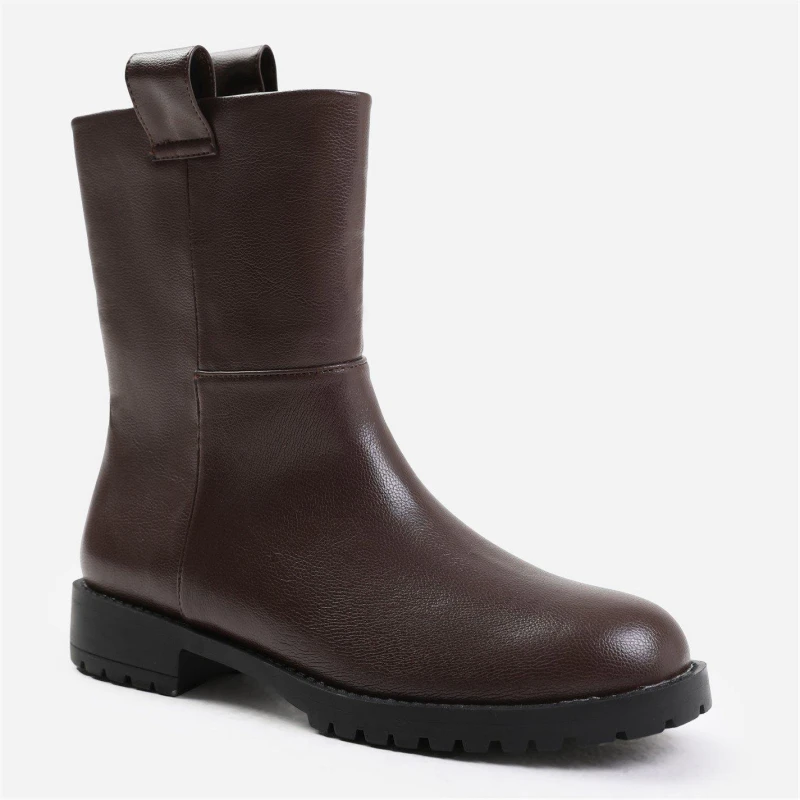 Image of Where's That From 'Winter' Mid Calf Boot With Stitching Detail Brown