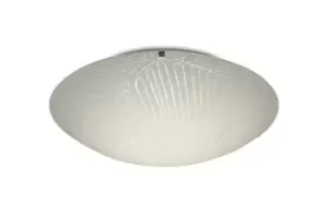 Image of Tassa 18W LED Medium Flush Ceiling Light, 400mm Round, 4000K 1500lm CRI80, Randon Line Pattern Glass with Polished Chrome Detail