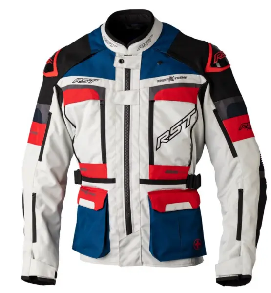 image of RST Adventure-Xtreme Race Dept Ce Mens Textile Jacket Ice Blue Red 40