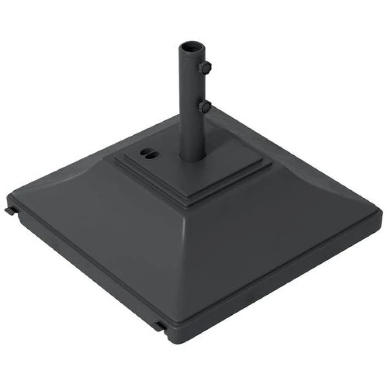 Image of Outsunny 60Kg Square Parasol Base With Wheels Fillable Plastic, Black 84D-290V00BK