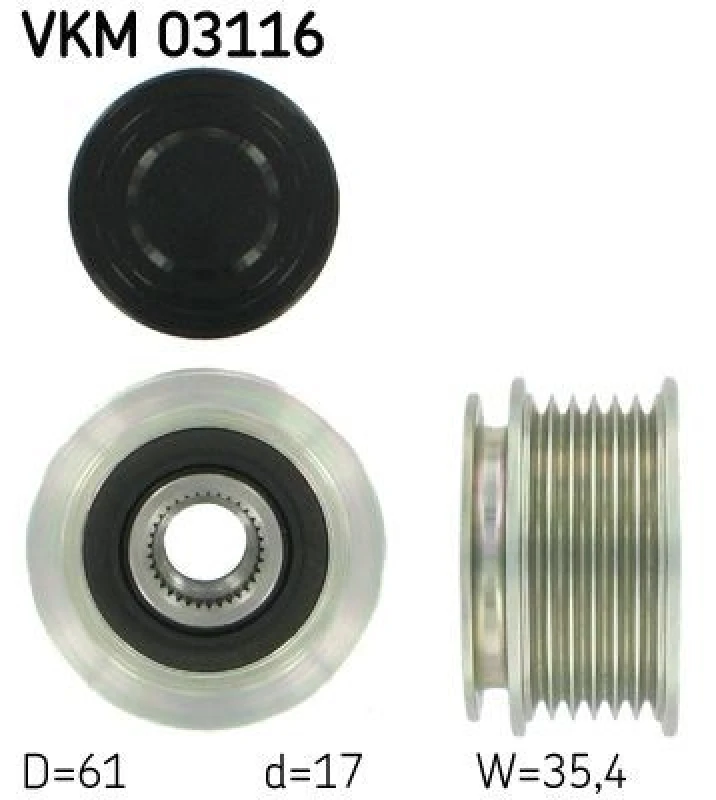 Image of SKF Alternator clutch pulley SKF VKM 03116
