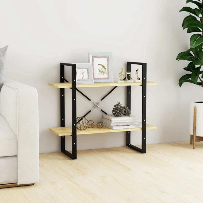 Image of VIDAXL 2-Tier Book Cabinet 80x30x70cm Solid Pine Wood Vidaxl 8720286567425