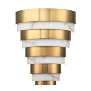 image of Hinkley Echelon Integrated LED Flush Wall Lamp Heritage Brass, 3000K