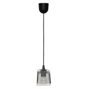 Santos Dome Pendant Ceiling Light Black Smokey 10cm