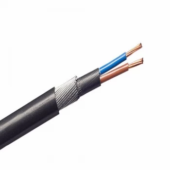 Image of Zexum 6mm 2 Core 53A Brown Blue 6942X Steel Wire Armoured SWA Outdoor Mains Power Cable - 100 Meter