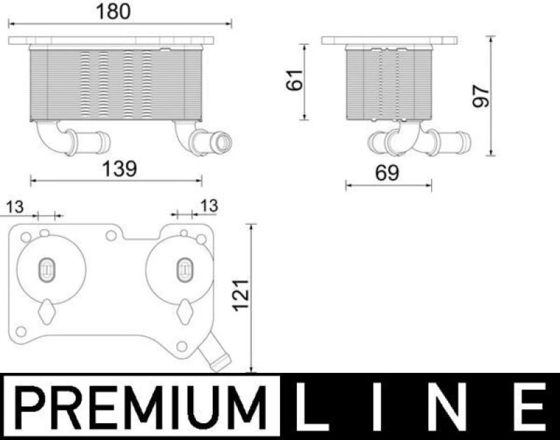 Image of MAHLE CLC 294 000P Oil Cooler without gasket/seal Oil Cooler,engine oil (469)
