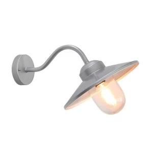 Image of 1 Light Outdoor Fisherman Dome Wall Lantern Light Silver IP44, E27